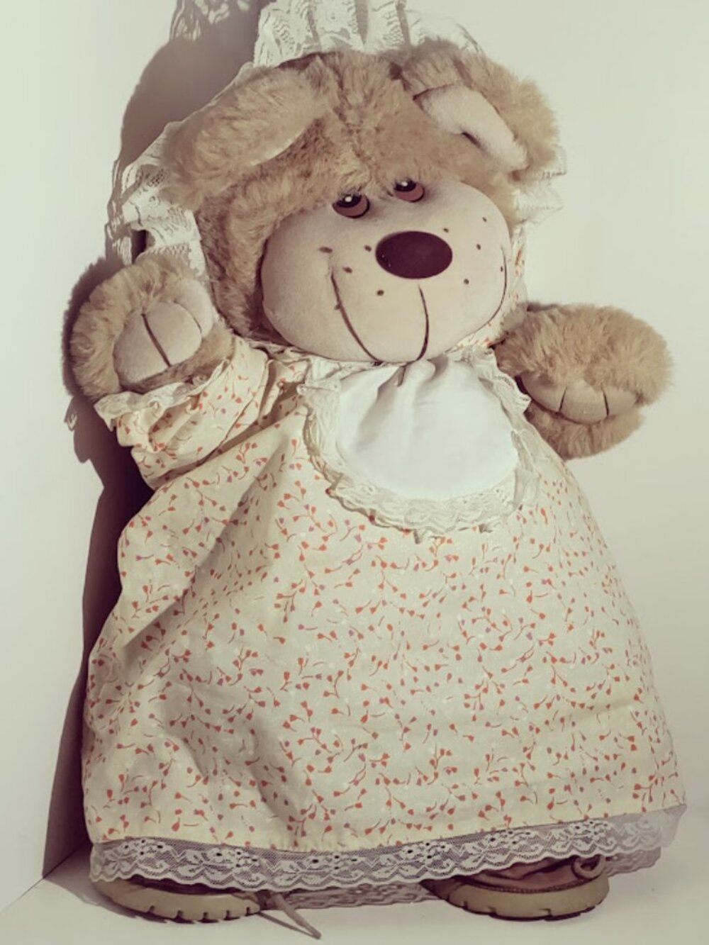 Vintage Dressed Teddy Bear Plush Doll